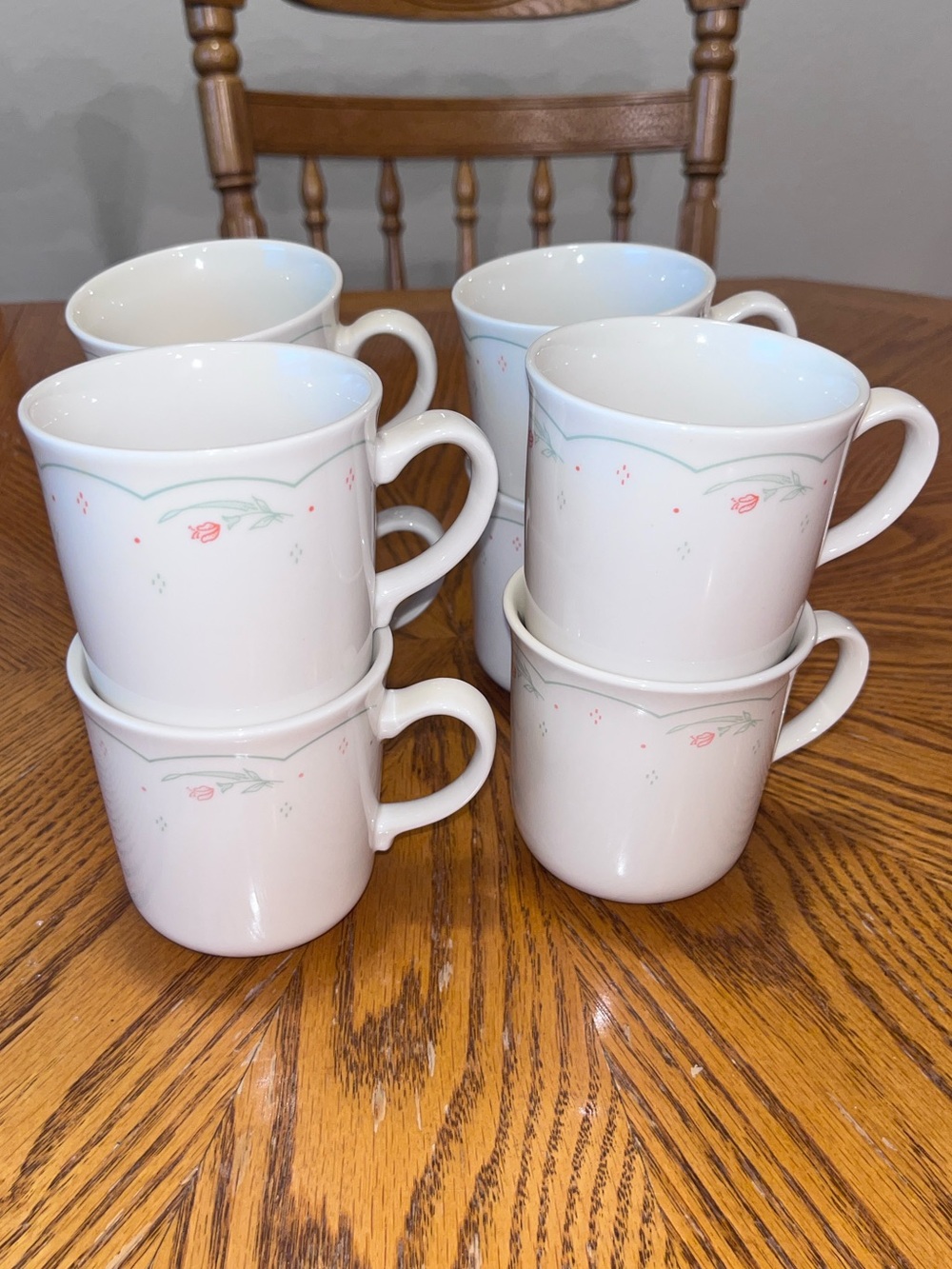 Calico Rose by Corning Corelle Set of 8 Mugs EUC